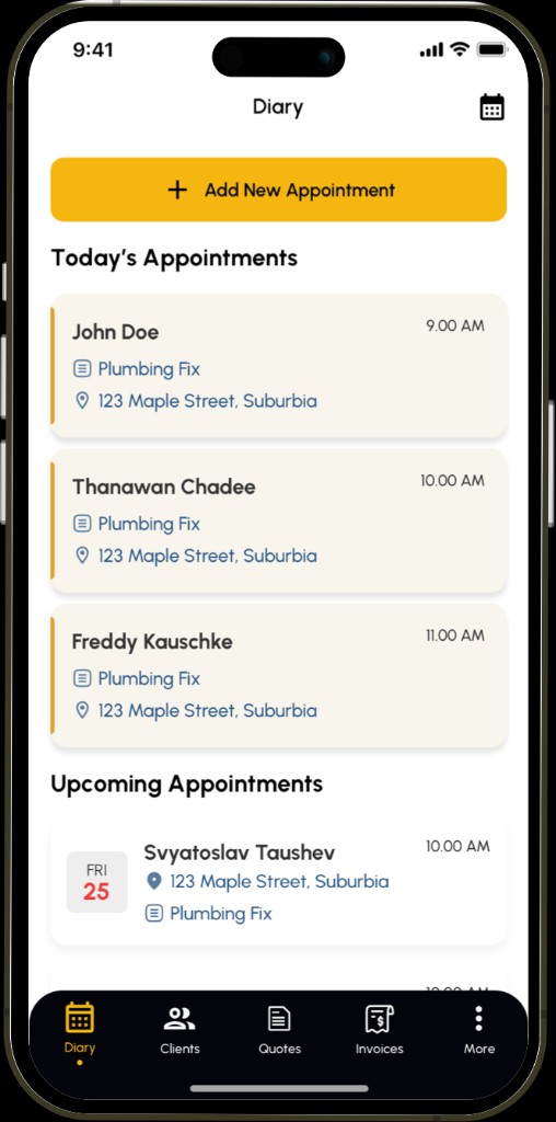 Diary list view